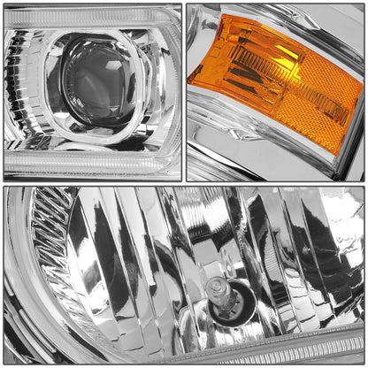 FAROS 14-15 CHEVROLET SILVERADO 1500 - LED DRL - CHROME HOUSING / AMBER CORNER - H1 LOW BEAM / 9005 HIGH BEAM