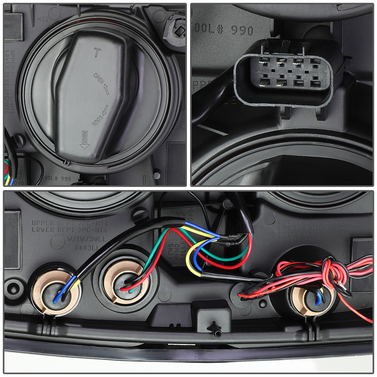 FAROS 14-15 CHEVROLET SILVERADO 1500 - LED DRL - SMOKE HOUSING / CLEAR CORNER - H1 LOW BEAM / 9005 HIGH BEAM