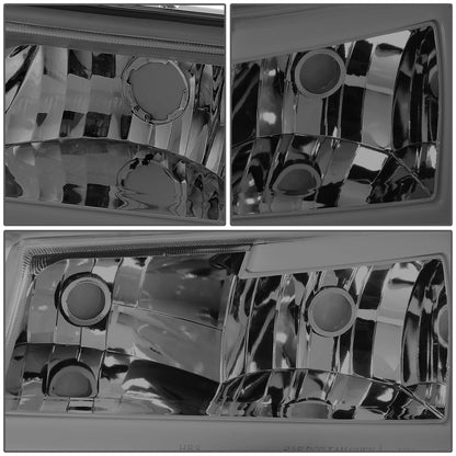 FAROS 03-06 CHEVY SILVERADO 1500, 2500, 3500 / 2007 CHEVY SILVERADO 1500, 2500, 3500 / 03-06 CHEVY AVALANCHE - FITS MODELS WITHOUT BODY CLADDING ONLY - FITS MODELS WITH HALOGEN HEADLIGHTS ONLY - LED DRL - 4PC - SMOKE HOUSING / CLEAR CORNER