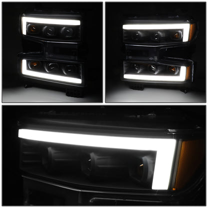 FAROS 19-21 CHEVY SILVERADO 1500 WT/CUSTOM/TRAIL BOSS ONLY / 22 SILVERADO 1500 LTD - LED DRL - QUAD PROJECTOR - BLACK HOUSING / AMBER CORNER - H1 HIGH / H1 LOW / 7444 SIGNAL - DOES NOT FIT FACTORY LED MODELS