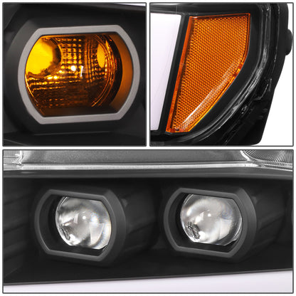 FAROS 19-21 CHEVY SILVERADO 1500 WT/CUSTOM/TRAIL BOSS ONLY / 22 SILVERADO 1500 LTD - LED DRL - QUAD PROJECTOR - BLACK HOUSING / AMBER CORNER - H1 HIGH / H1 LOW / 7444 SIGNAL - DOES NOT FIT FACTORY LED MODELS