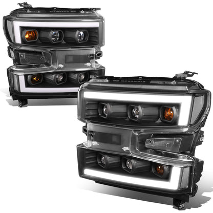FAROS 19-21 CHEVY SILVERADO 1500 WT/CUSTOM/TRAIL BOSS ONLY / 22 SILVERADO 1500 LTD - LED DRL - QUAD PROJECTOR - BLACK HOUSING / CLEAR CORNER - H1 HIGH / H1 LOW / 7444 SIGNAL - DOES NOT FIT FACTORY LED MODELS