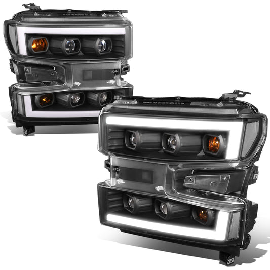 FAROS 19-21 CHEVY SILVERADO 1500 WT/CUSTOM/TRAIL BOSS ONLY / 22 SILVERADO 1500 LTD - LED DRL - QUAD PROJECTOR - BLACK HOUSING / CLEAR CORNER - H1 HIGH / H1 LOW / 7444 SIGNAL - DOES NOT FIT FACTORY LED MODELS