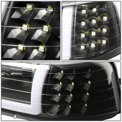 FAROS 99-02 CHEVY SILVERADO 1500, 2500 / 01-02 CHEVY SILVERADO 1500HD, SILVERADO 2500HD, SILVERADO 3500 / 00-06 CHEVY SUBURBAN 1500, SUBURBAN 2500, TAHOE - LED DRL - DRL REQUIRES WIRING INTO EXISTING LIGHTING HARNESS - 4PC - BLACK HOUSING / CLEAR CORNER