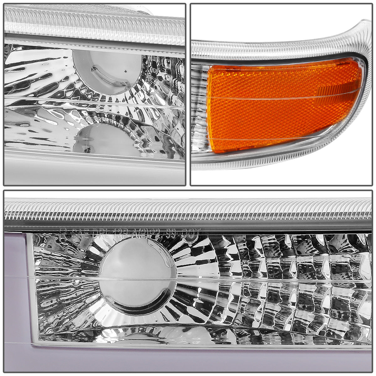 FAROS 99-02 CHEVY SILVERADO 1500, 2500 / 01-02 CHEVY SILVERADO 1500HD, SILVERADO 2500HD, SILVERADO 3500 / 00-06 CHEVY SUBURBAN 1500, SUBURBAN 2500, TAHOE - LED DRL - DRL REQUIRES WIRING INTO EXISTING LIGHTING HARNESS - 4PC - CHROME HOUSING / AMBER CORNER