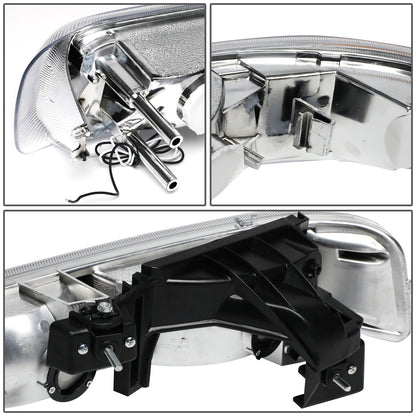 FAROS 99-02 CHEVY SILVERADO 1500, 2500 / 01-02 CHEVY SILVERADO 1500HD, SILVERADO 2500HD, SILVERADO 3500 / 00-06 CHEVY SUBURBAN 1500, SUBURBAN 2500, TAHOE - LED DRL - DRL REQUIRES WIRING INTO EXISTING LIGHTING HARNESS - 4PC - CHROME HOUSING / AMBER CORNER