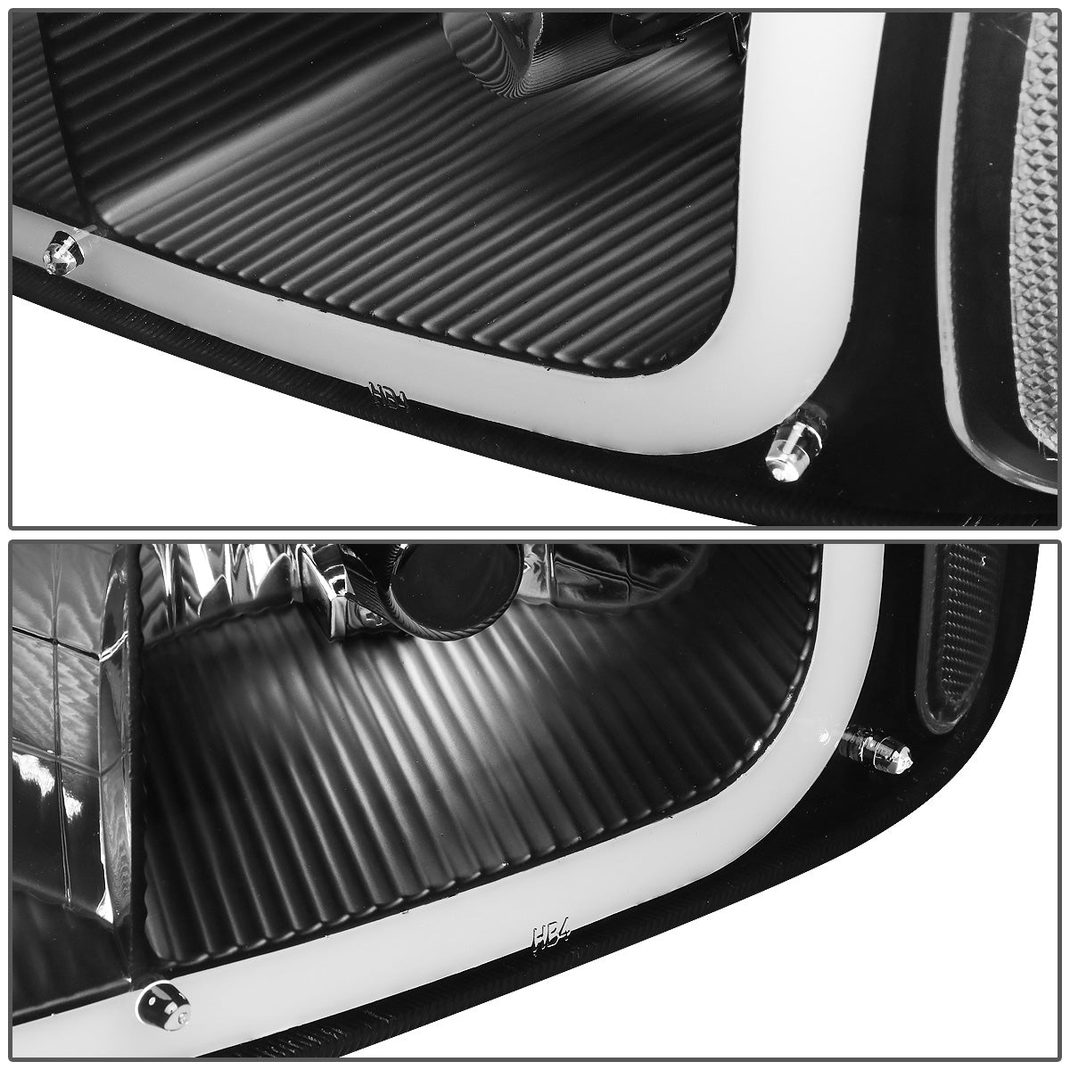 FAROS 2001 GMC SIERRA C3 / 02-06 GMC SIERRA 1500 DENALI / 01-06 GMC YUKON DENALI, YUKON XL 1500 DENALI / 2007 GMC SIERRA 1500 DENALI - LED DRL - 4PC - BLACK HOUSING / CLEAR CORNER