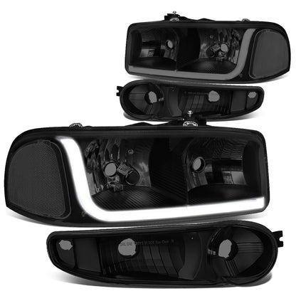 FAROS 2001 GMC SIERRA C3 / 02-06 GMC SIERRA 1500 DENALI / 01-06 GMC YUKON DENALI, YUKON XL 1500 DENALI / 2007 GMC SIERRA 1500 DENALI - LED DRL - 4PC - BLACK HOUSING / CLEAR CORNER / SMOKE LENS