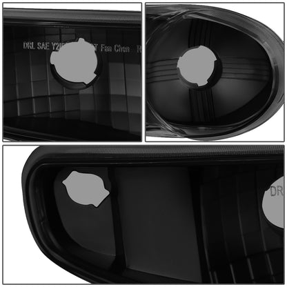 FAROS 2001 GMC SIERRA C3 / 02-06 GMC SIERRA 1500 DENALI / 01-06 GMC YUKON DENALI, YUKON XL 1500 DENALI / 2007 GMC SIERRA 1500 DENALI - LED DRL - 4PC - BLACK HOUSING / CLEAR CORNER / SMOKE LENS