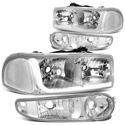 FAROS 2001 GMC SIERRA C3 / 02-06 GMC SIERRA 1500 DENALI / 01-06 GMC YUKON DENALI, YUKON XL 1500 DENALI / 2007 GMC SIERRA 1500 DENALI - LED DRL - 4PC - CHROME HOUSING / CLEAR CORNER