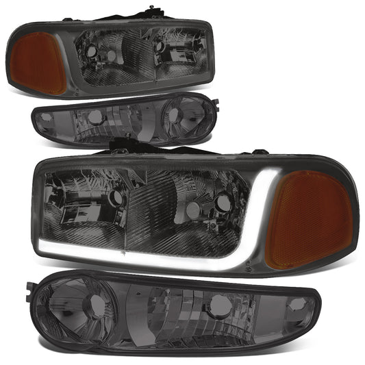 FAROS 2001 GMC SIERRA C3 / 02-06 GMC SIERRA 1500 DENALI / 01-06 GMC YUKON DENALI, YUKON XL 1500 DENALI / 2007 GMC SIERRA 1500 DENALI - LED DRL - 4PC - SMOKE HOUSING / AMBER CORNER