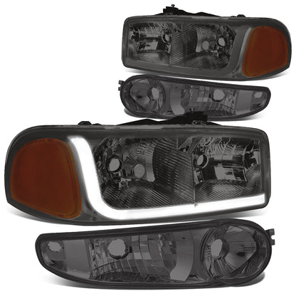 FAROS 2001 GMC SIERRA C3 / 02-06 GMC SIERRA 1500 DENALI / 01-06 GMC YUKON DENALI, YUKON XL 1500 DENALI / 2007 GMC SIERRA 1500 DENALI - LED DRL - 4PC - SMOKE HOUSING / AMBER CORNER
