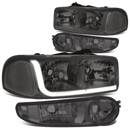 FAROS 2001 GMC SIERRA C3 / 02-06 GMC SIERRA 1500 DENALI / 01-06 GMC YUKON DENALI, YUKON XL 1500 DENALI / 2007 GMC SIERRA 1500 DENALI - LED DRL - 4PC - SMOKE HOUSING / CLEAR CORNER