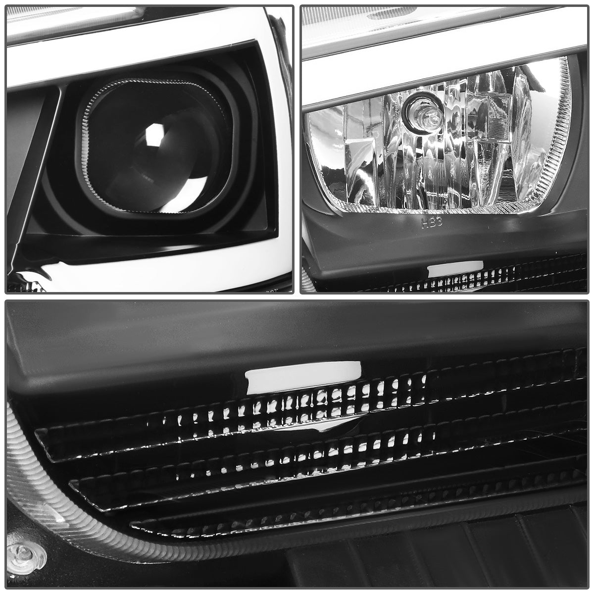 FAROS 11-14 DODGE CHARGER WITH HALOGEN HEADLIGHTS - LED DRL - PROJECTOR - BLACK HOUSING / CLEAR CORNER - 9005 HIGH / H11 LOW BEAM / 3157A TURN SIGNAL