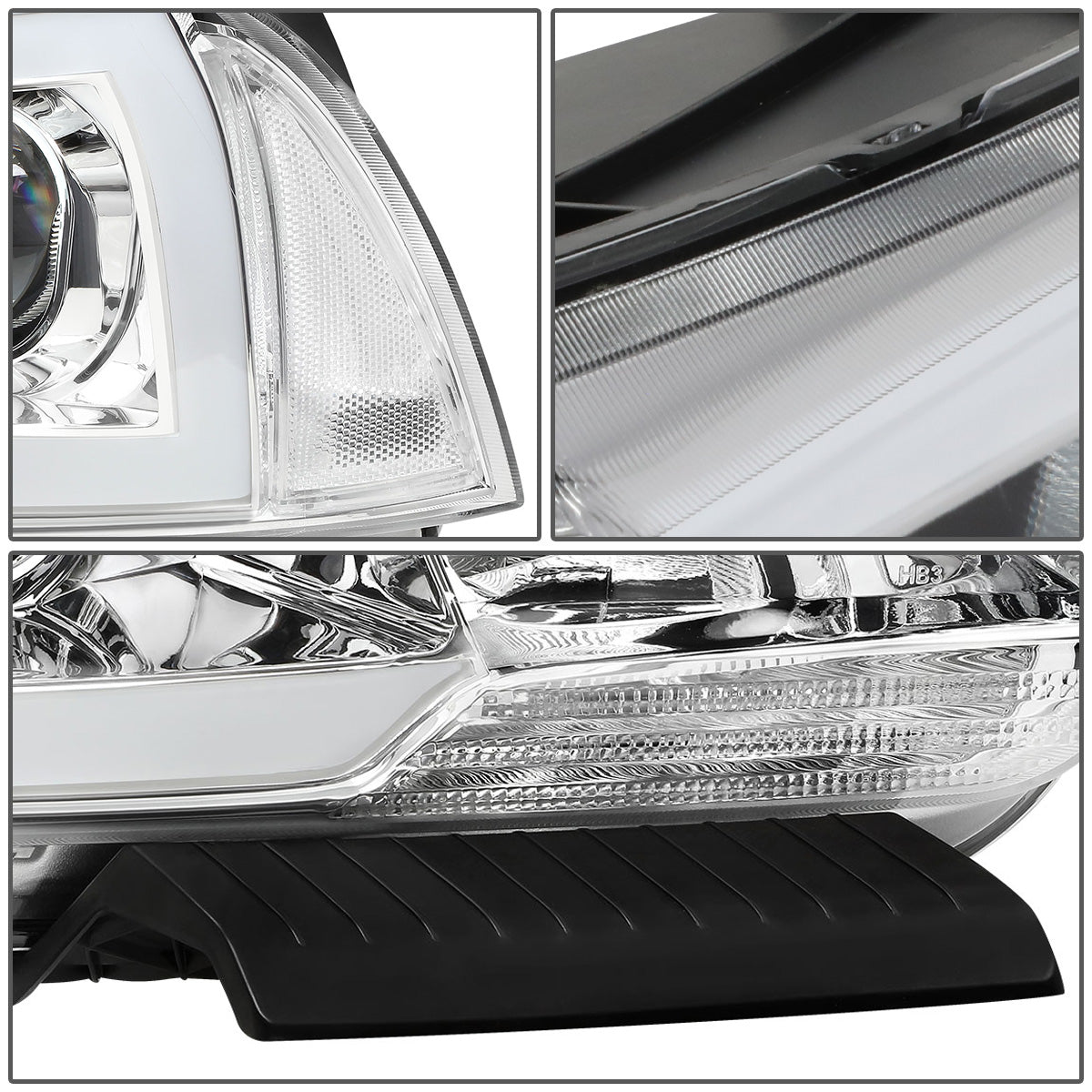 FAROS 11-14 DODGE CHARGER WITH HALOGEN HEADLIGHTS - LED DRL - PROJECTOR - CHROME HOUSING / CLEAR CORNER - 9005 HIGH / H11 LOW BEAM / 3157A TURN SIGNAL