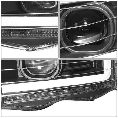 FAROS 02-05 DODGE RAM 1500 2500 3500 - LED DRL - PROJECTOR - BLACK HOUSING / CLEAR CORNER - H7 HIGH / LOW BEAM / LED SIGNAL