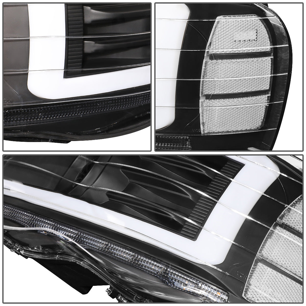 FAROS 02-05 DODGE RAM 1500 2500 3500 - LED DRL - PROJECTOR - BLACK HOUSING / CLEAR CORNER - H7 HIGH / LOW BEAM / LED SIGNAL