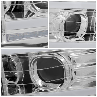 FAROS 02-05 DODGE RAM 1500 2500 3500 - LED DRL - PROJECTOR - CHROME HOUSING / CLEAR CORNER - H7 HIGH / LOW BEAM / LED SIGNAL