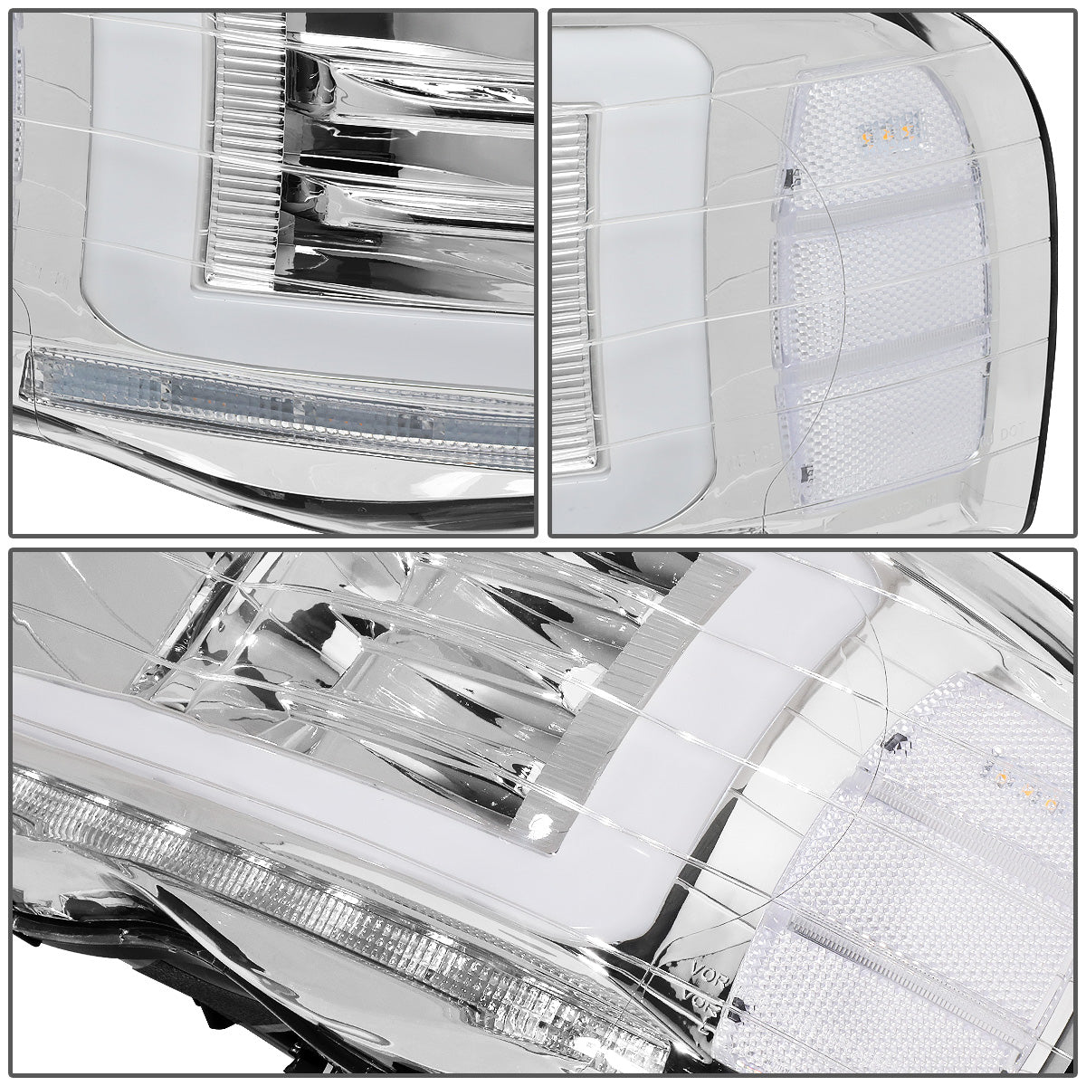 FAROS 02-05 DODGE RAM 1500 2500 3500 - LED DRL - PROJECTOR - CHROME HOUSING / CLEAR CORNER - H7 HIGH / LOW BEAM / LED SIGNAL
