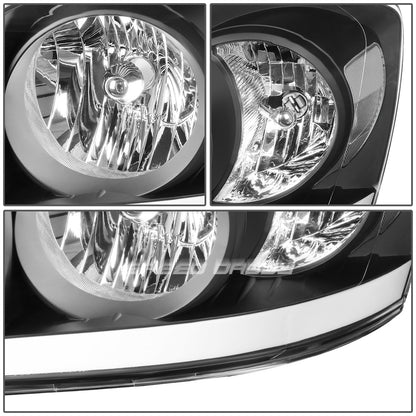 FAROS 06-08 DODGE RAM 1500 / 06-09 RAM 2500 , 3500 2/4-DOOR - FOR 2009 , FIT OLD BODY STYLE ONLY - DOES NOT FIT NEW BODY STYLE MODELS - STOCK HEADLIGHTS WITHOUT AMBER BAR - LED DRL - BLACK HOUSING / CLEAR CORNER - H13 LOW BEAM / HIGH BEAM