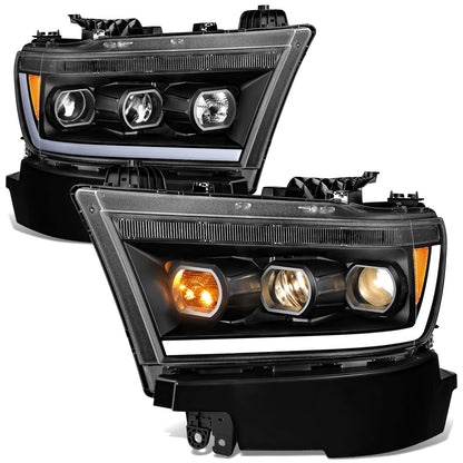 FAROS 19-24 RAM 1500 - WITH FACTORY HALOGEN HEADLIGHTS - OE STYLE - 9005 HIGH / H11 LOW / 12961 MARKER / 4443NA TURN SIGNAL - BLACK HOUSING / AMBER CORNER