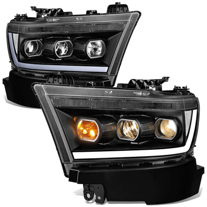 FAROS 19-24 RAM 1500 - WITH FACTORY HALOGEN HEADLIGHTS - OE STYLE - 9005 HIGH / H11 LOW / 12961 MARKER / 4443NA TURN SIGNAL - BLACK HOUSING / CLEAR CORNER