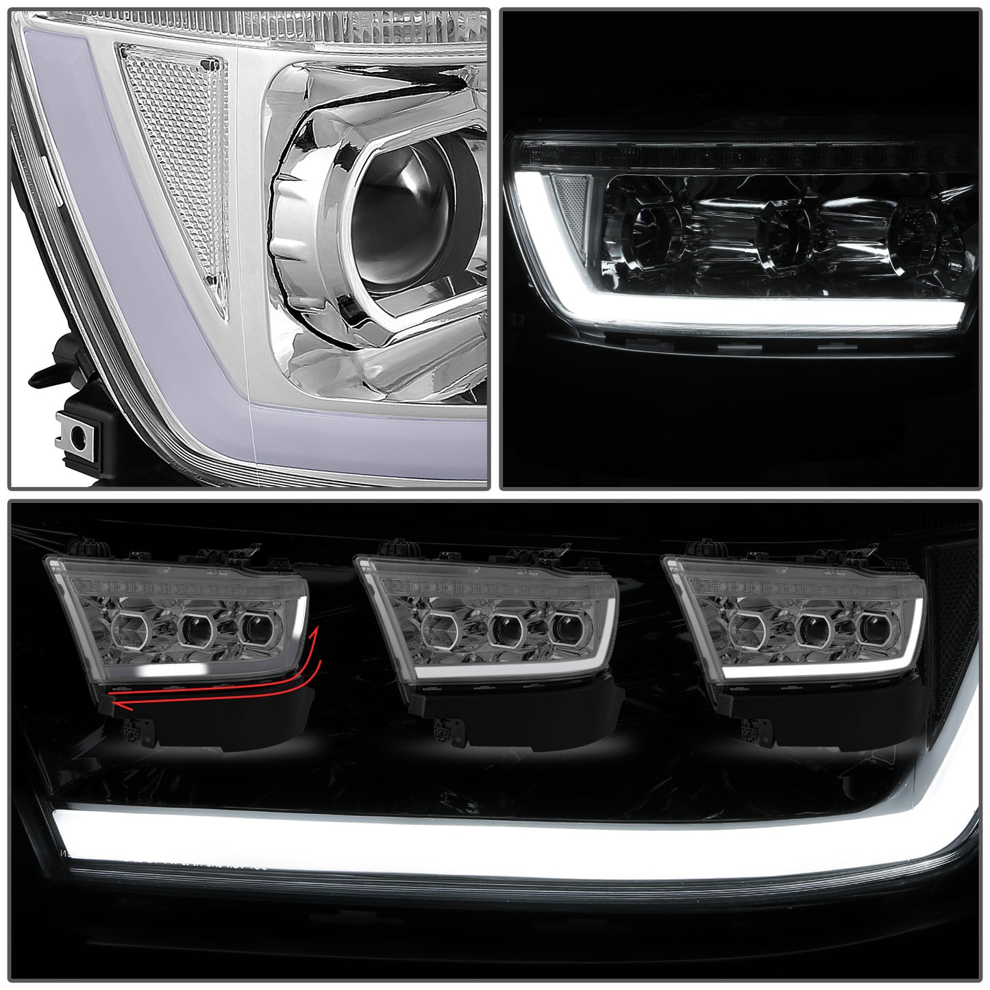 FAROS 19-24 RAM 1500 - WITH FACTORY HALOGEN HEADLIGHTS - OE STYLE - 9005 HIGH / H11 LOW / 12961 MARKER / 4443NA TURN SIGNAL - CHROME HOUSING / CLEAR CORNER