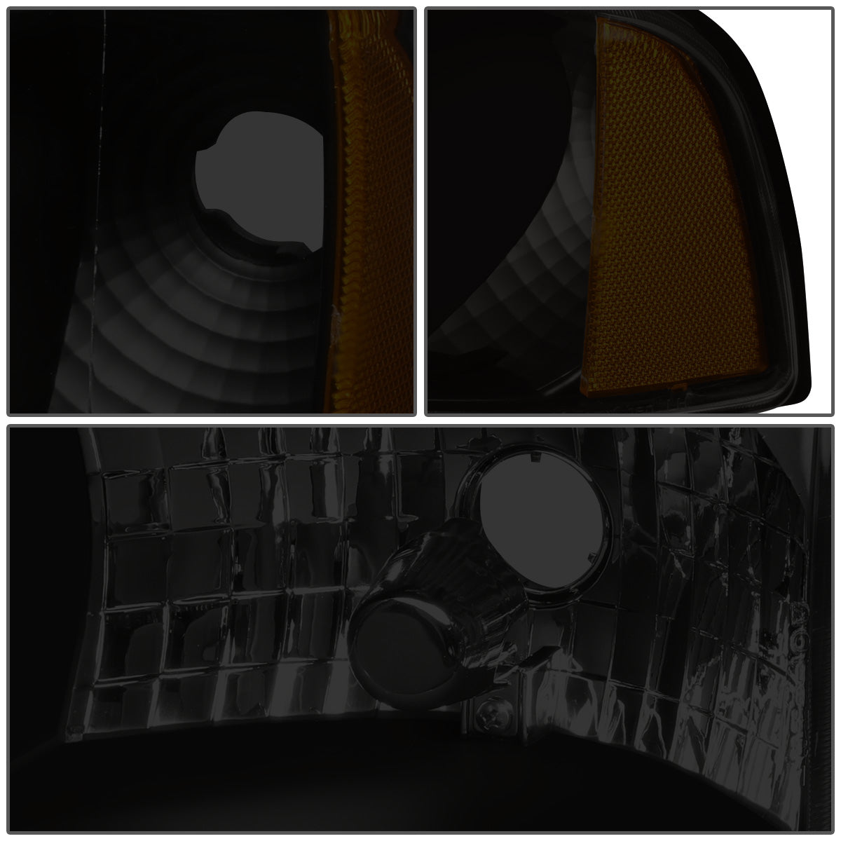 FAROS 94-01 DODGE RAM 1500 / 94-02 DODGE RAM 2500 3500 - DOES NOT FIT SPORT MODELS - LED DRL - SMOKE HOUSING / AMBER CORNER - 9004 LOW BEAM / HIGH BEAM