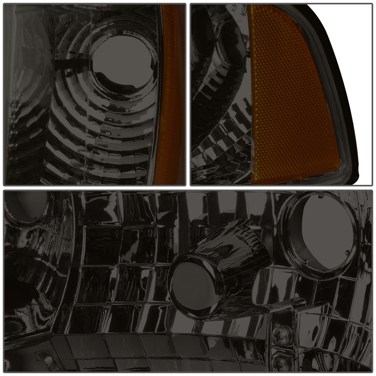 FAROS 94-01 DODGE RAM 1500 / 94-02 DODGE RAM 2500 3500 - DOES NOT FIT SPORT MODELS - LED DRL - SMOKE HOUSING / AMBER CORNER - 9004 LOW BEAM / HIGH BEAM