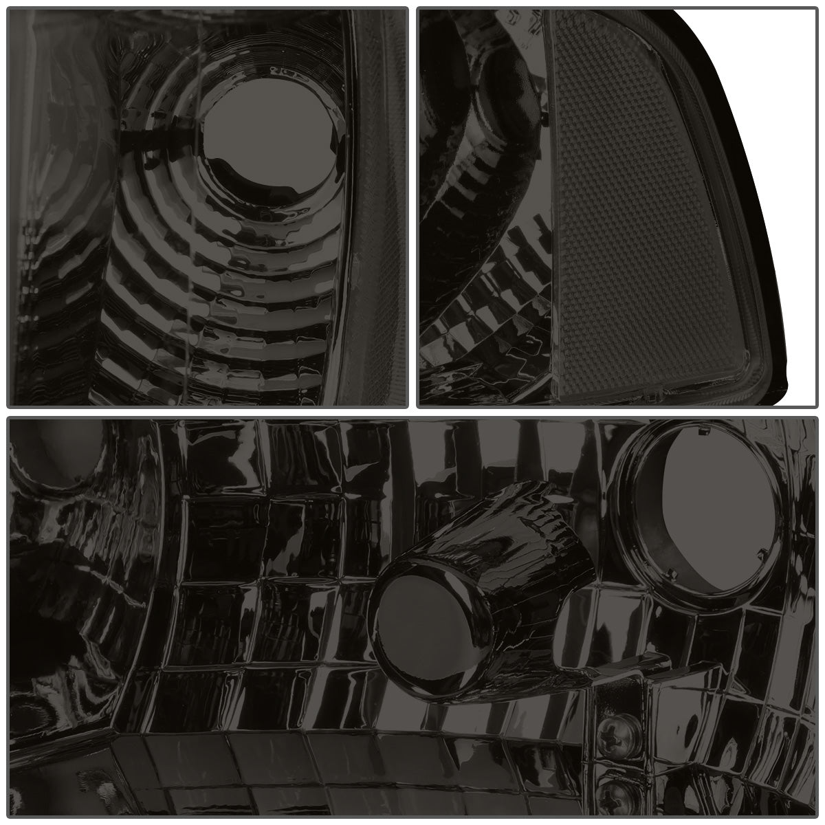 FAROS 94-01 DODGE RAM 1500 / 94-02 DODGE RAM 2500 3500 - DOES NOT FIT SPORT MODELS - LED DRL - SMOKE HOUSING / CLEAR CORNER - 9004 LOW BEAM / HIGH BEAM