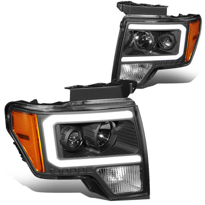 FAROS 09-14 FORD F-150 - ONLY FITS MODELS WITH HALOGEN HEADLIGHTS WITHOUT PROJECTOR - DAYTIME RUNNING LIGHT BAR REQUIRES WIRING INTO EXISTING LIGHTING HARNESS - ONLY FITS MODELS WITH COMPOSITE HEADLIGHTS - LED DRL - PROJECTOR LOW BEAM - BLACK HOUSING /
