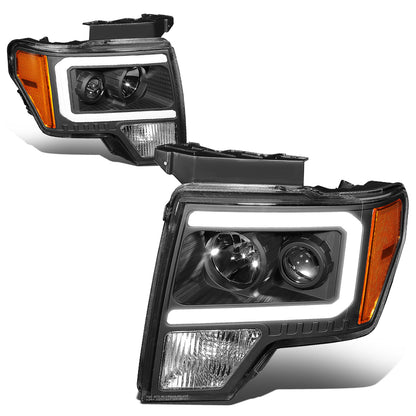 FAROS 09-14 FORD F-150 - ONLY FITS MODELS WITH HALOGEN HEADLIGHTS WITHOUT PROJECTOR - DAYTIME RUNNING LIGHT BAR REQUIRES WIRING INTO EXISTING LIGHTING HARNESS - ONLY FITS MODELS WITH COMPOSITE HEADLIGHTS - LED DRL - PROJECTOR LOW BEAM - BLACK HOUSING /