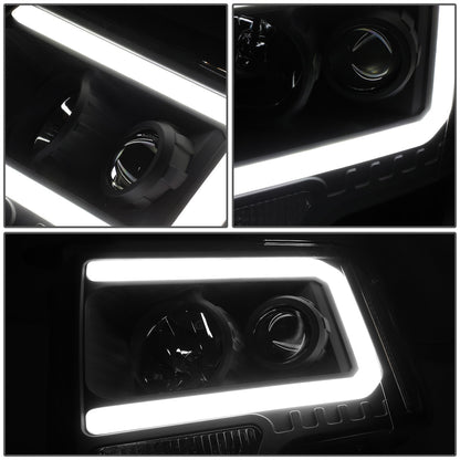 FAROS 09-14 FORD F-150 - ONLY FITS MODELS WITH HALOGEN HEADLIGHTS WITHOUT PROJECTOR - DAYTIME RUNNING LIGHT BAR REQUIRES WIRING INTO EXISTING LIGHTING HARNESS - ONLY FITS MODELS WITH COMPOSITE HEADLIGHTS - LED DRL - PROJECTOR LOW BEAM - BLACK HOUSING /