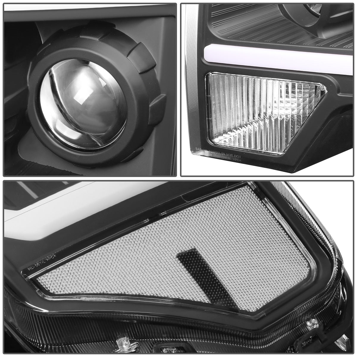 FAROS 09-14 FORD F-150 - ONLY FITS MODELS WITH HALOGEN HEADLIGHTS WITHOUT PROJECTOR - DAYTIME RUNNING LIGHT BAR REQUIRES WIRING INTO EXISTING LIGHTING HARNESS - ONLY FITS MODELS WITH COMPOSITE HEADLIGHTS - LED DRL - PROJECTOR LOW BEAM - BLACK HOUSING /