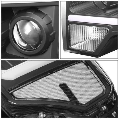 FAROS 09-14 FORD F-150 - ONLY FITS MODELS WITH HALOGEN HEADLIGHTS WITHOUT PROJECTOR - DAYTIME RUNNING LIGHT BAR REQUIRES WIRING INTO EXISTING LIGHTING HARNESS - ONLY FITS MODELS WITH COMPOSITE HEADLIGHTS - LED DRL - PROJECTOR LOW BEAM - BLACK HOUSING /