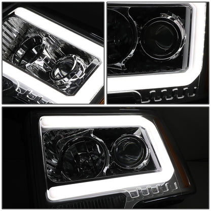 FAROS 09-14 FORD F-150 - ONLY FITS MODELS WITH HALOGEN HEADLIGHTS WITHOUT PROJECTOR - DAYTIME RUNNING LIGHT BAR REQUIRES WIRING INTO EXISTING LIGHTING HARNESS - ONLY FITS MODELS WITH COMPOSITE HEADLIGHTS - LED DRL - PROJECTOR LOW BEAM - CHROME HOUSING /