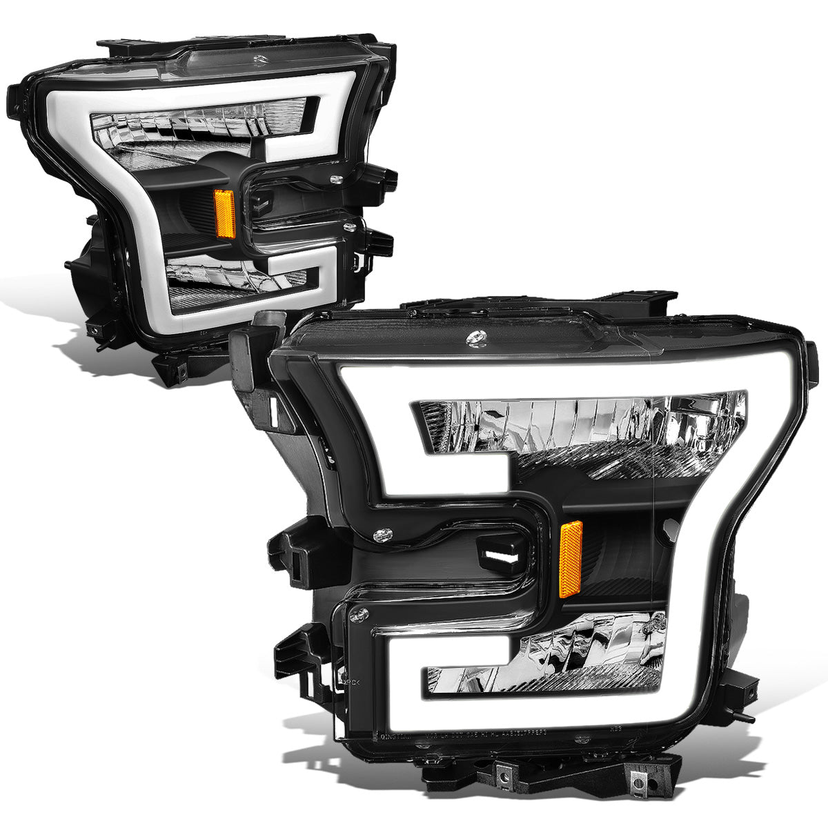 FAROS 15-17 FORD F-150 - ONLY FITS MODELS WITH COMPOSITE HEADLIGHTS - LED DRL - BLACK HOUSING / AMBER CORNER - H11 LOW BEAM / 9005 HIGH BEAM