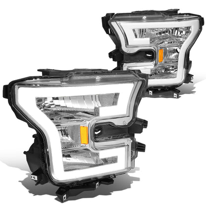 FAROS 15-17 FORD F-150 - ONLY FITS MODELS WITH COMPOSITE HEADLIGHTS - LED DRL - CHROME HOUSING / AMBER CORNER - H11 LOW BEAM / 9005 HIGH BEAM