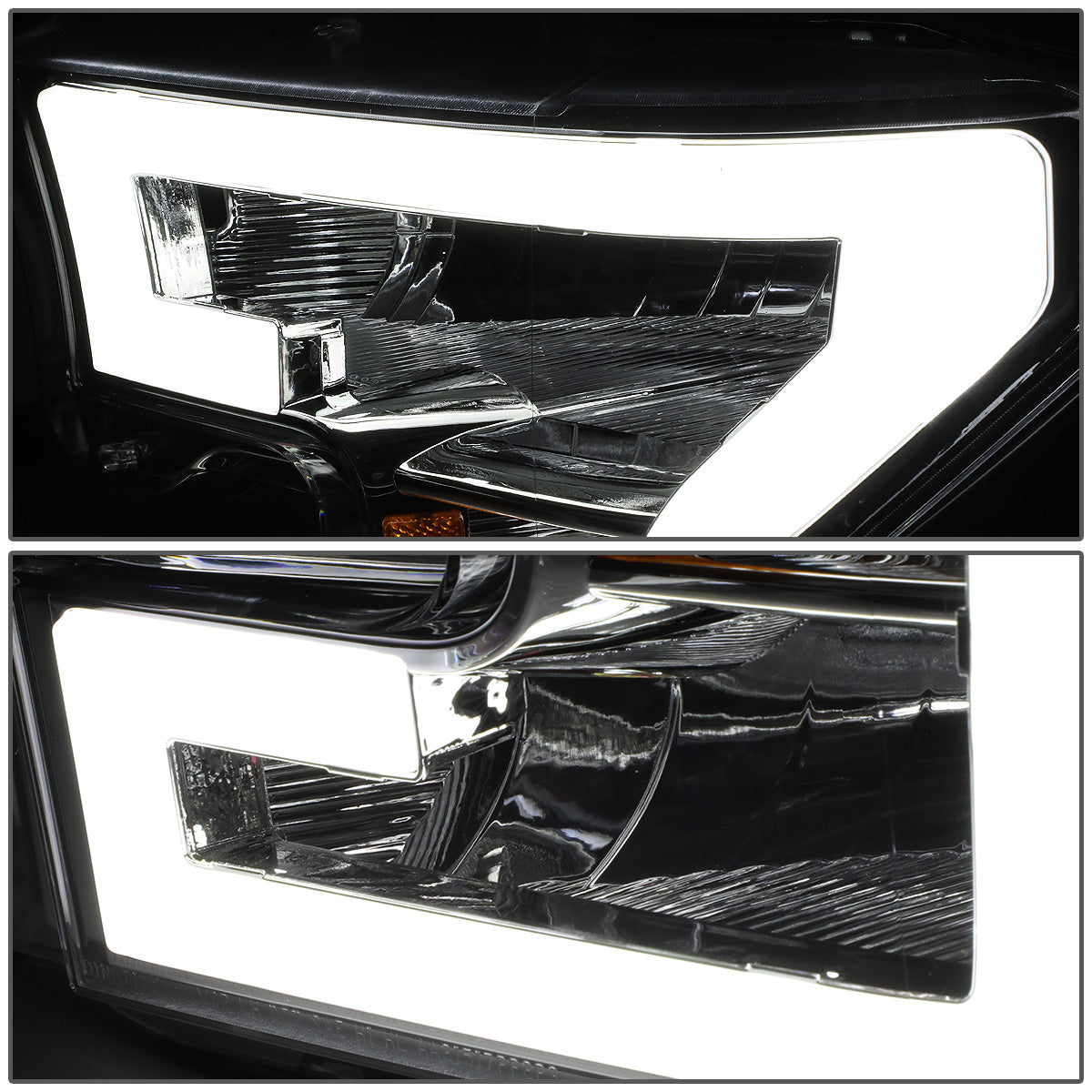 FAROS 15-17 FORD F-150 - ONLY FITS MODELS WITH COMPOSITE HEADLIGHTS - LED DRL - CHROME HOUSING / AMBER CORNER - H11 LOW BEAM / 9005 HIGH BEAM