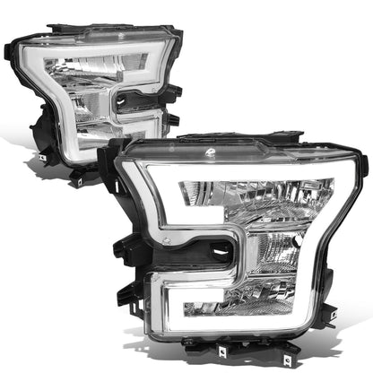 FAROS 15-17 FORD F-150 - ONLY FITS MODELS WITH COMPOSITE HEADLIGHTS - LED DRL - CHROME HOUSING / CLEAR CORNER - H11 LOW BEAM / 9005 HIGH BEAM