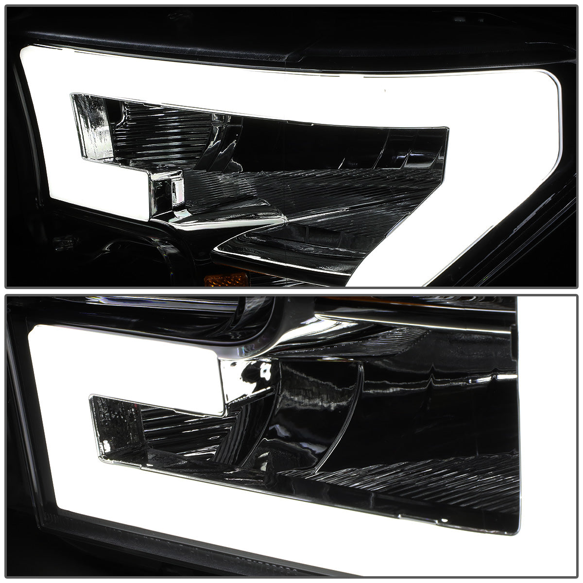 FAROS 15-17 FORD F-150 - ONLY FITS MODELS WITH COMPOSITE HEADLIGHTS - LED DRL - SMOKE HOUSING / AMBER CORNER - H11 LOW BEAM / 9005 HIGH BEAM