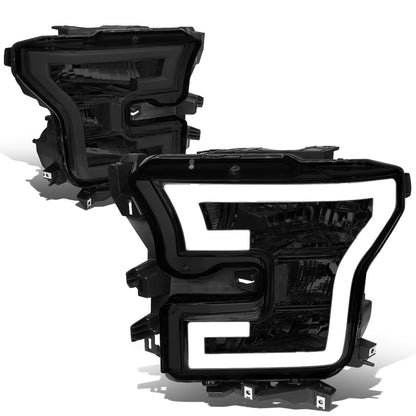 FAROS 15-17 FORD F-150 - ONLY FITS MODELS WITH COMPOSITE HEADLIGHTS - LED DRL - SMOKE HOUSING / CLEAR CORNER - H11 LOW BEAM / 9005 HIGH BEAM