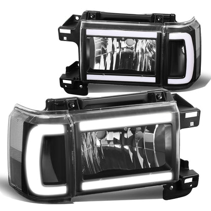 FAROS 87-91 FORD BRONCO - 81-91 FORD F-150 / 87-91 FORD F-250 / 87-91 FORD F-350 - LED DRL - BLACK HOUSING / CLEAR CORNER - 9004 HIGH BEAM / LOW BEAM / 3157 SIGNAL