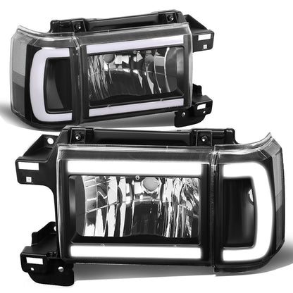 FAROS 87-91 FORD BRONCO - 81-91 FORD F-150 / 87-91 FORD F-250 / 87-91 FORD F-350 - LED DRL - BLACK HOUSING / CLEAR CORNER - 9004 HIGH BEAM / LOW BEAM / 3157 SIGNAL