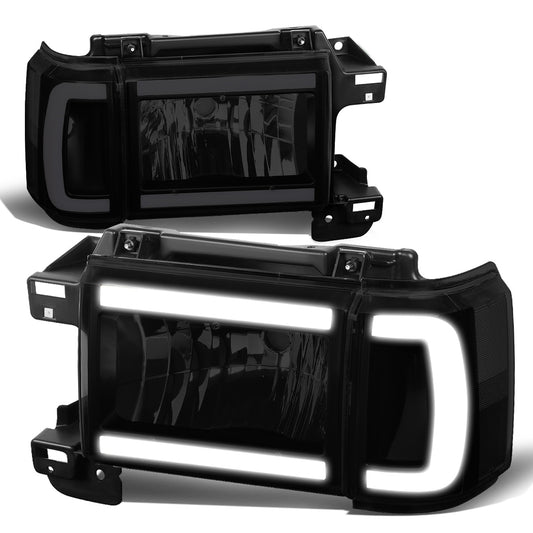 FAROS 87-91 FORD BRONCO - 81-91 FORD F-150 / 87-91 FORD F-250 / 87-91 FORD F-350 - LED DRL - BLACK HOUSING / SMOKE LENS / CLEAR CORNER - 9004 HIGH BEAM / LOW BEAM / 3157 SIGNAL