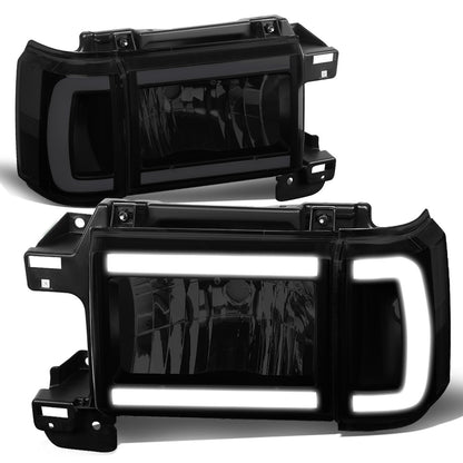 FAROS 87-91 FORD BRONCO - 81-91 FORD F-150 / 87-91 FORD F-250 / 87-91 FORD F-350 - LED DRL - BLACK HOUSING / SMOKE LENS / CLEAR CORNER - 9004 HIGH BEAM / LOW BEAM / 3157 SIGNAL