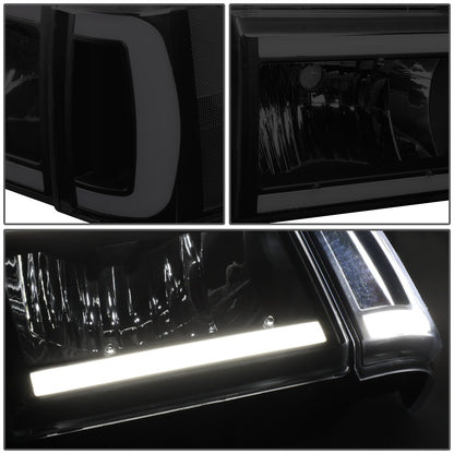 FAROS 87-91 FORD BRONCO - 81-91 FORD F-150 / 87-91 FORD F-250 / 87-91 FORD F-350 - LED DRL - BLACK HOUSING / SMOKE LENS / CLEAR CORNER - 9004 HIGH BEAM / LOW BEAM / 3157 SIGNAL