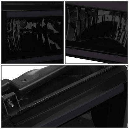 FAROS 87-91 FORD BRONCO - 81-91 FORD F-150 / 87-91 FORD F-250 / 87-91 FORD F-350 - LED DRL - BLACK HOUSING / SMOKE LENS / CLEAR CORNER - 9004 HIGH BEAM / LOW BEAM / 3157 SIGNAL