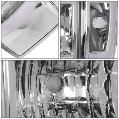 FAROS 87-91 FORD BRONCO - 81-91 FORD F-150 / 87-91 FORD F-250 / 87-91 FORD F-350 - LED DRL - CHROME HOUSING / CLEAR CORNER - 9004 HIGH BEAM / LOW BEAM / 3157 SIGNAL