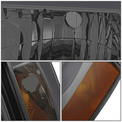 FAROS 87-91 FORD BRONCO - 81-91 FORD F-150 / 87-91 FORD F-250 / 87-91 FORD F-350 - LED DRL - SMOKE HOUSING / AMBER CORNER - 9004 HIGH BEAM / LOW BEAM / 3157 SIGNAL